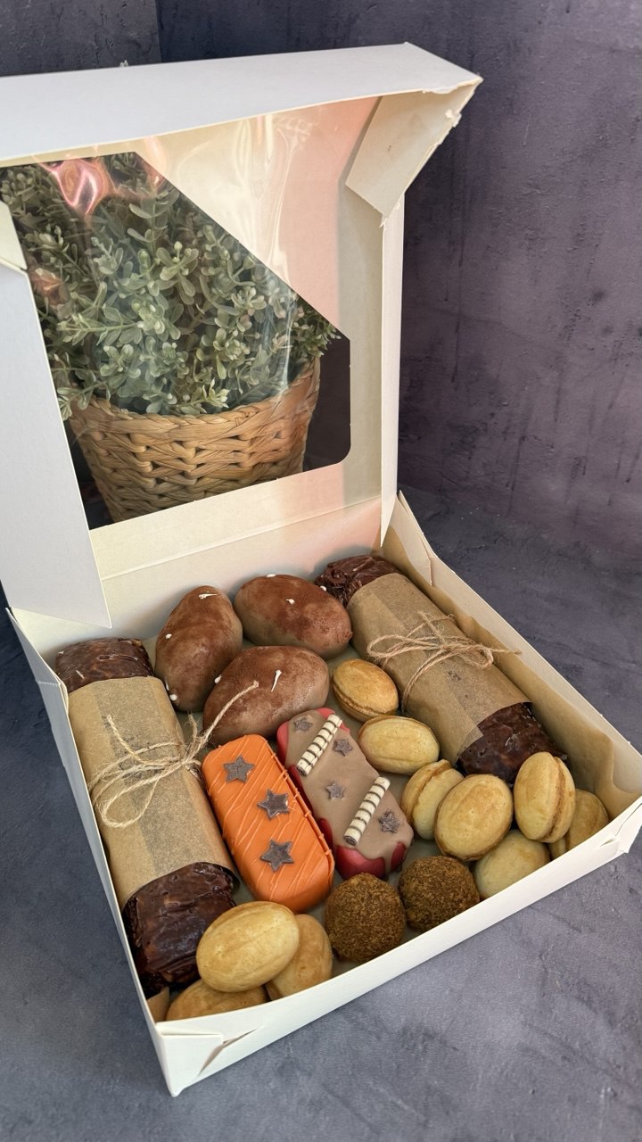 Traditional Slavic dessert mix box with kartoshka and oreshki