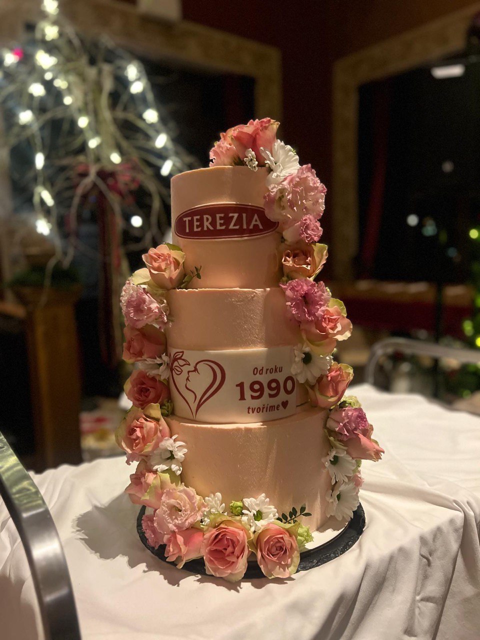 Rose gold celebration cake